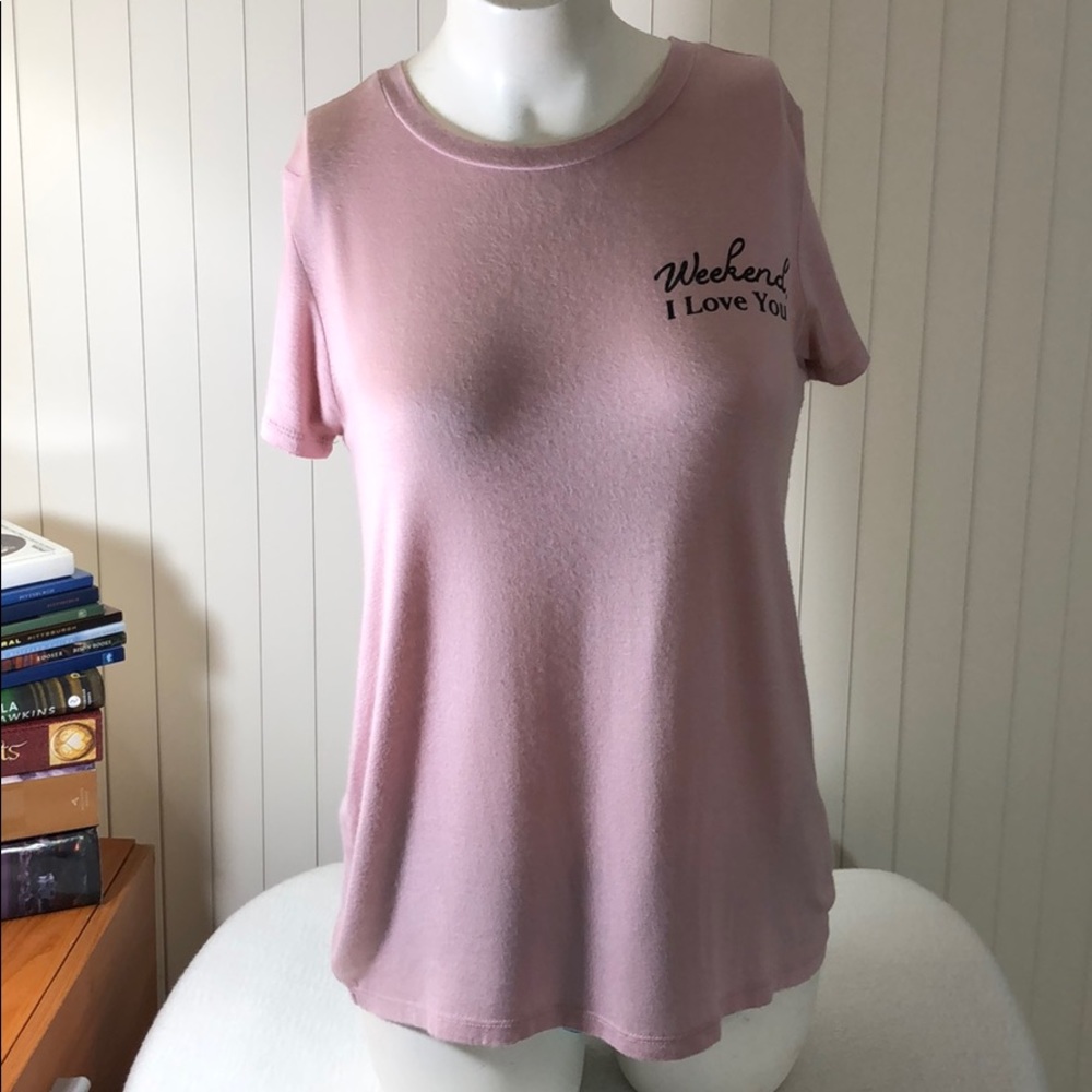 OCCASION “Weekend, I Love You” Soft Pink T-shirt size S